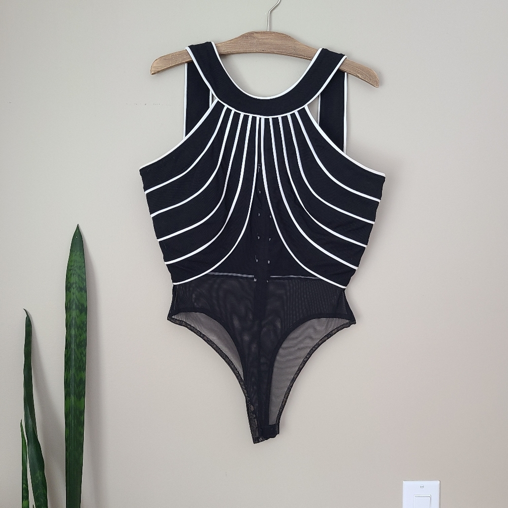 Elegant Black and White Bodysuit